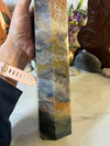 Massive 3.2 kg Moss Agate Tower with Druzy Pocket