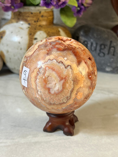 Gorgeous Pink Lace Agate Sphere from Indonesia
