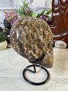 Gorgeous 1 kg Amethyst/Agate Heart Carving with black stand