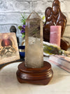 Smoky Quartz Tower in Wood Stand