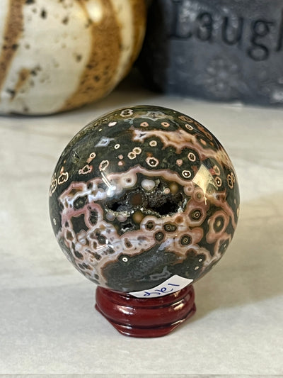 Orbicular Ocean Jasper Sphere