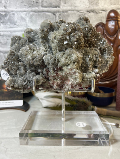 2.82 Kg Calcite with Barite and Pyrite Specimen with stand