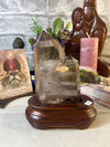 Gorgeous Smoky Quartz Twin Tower in Wood Stand