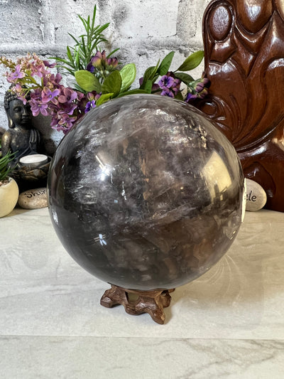 Discounted 2.9 kg Maroon Coloured Fluorite Sphere