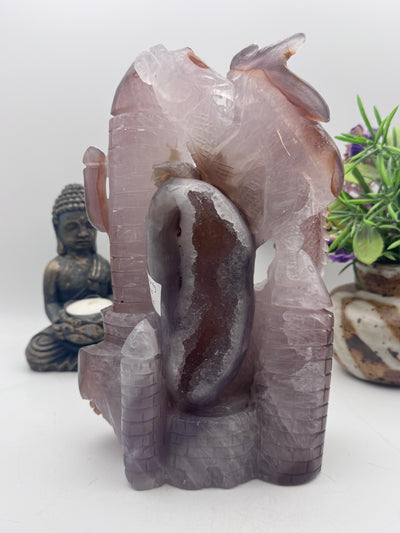 Druzy Agate Dragon on Castle