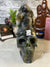 High Quality 2.9 KG Moss Agate Buddha sitting on Skull Carving