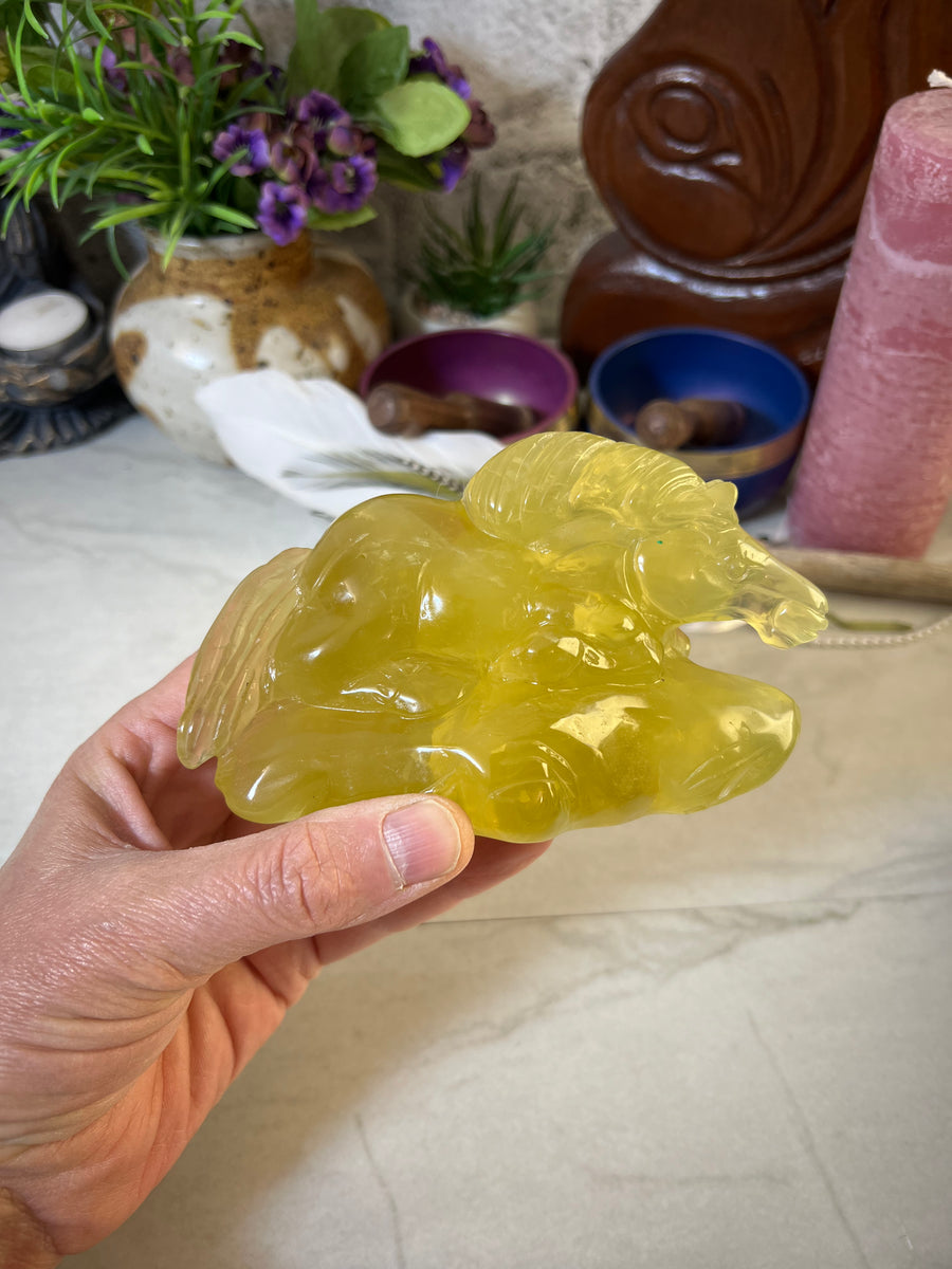 Lovely Citrine Horse Carving