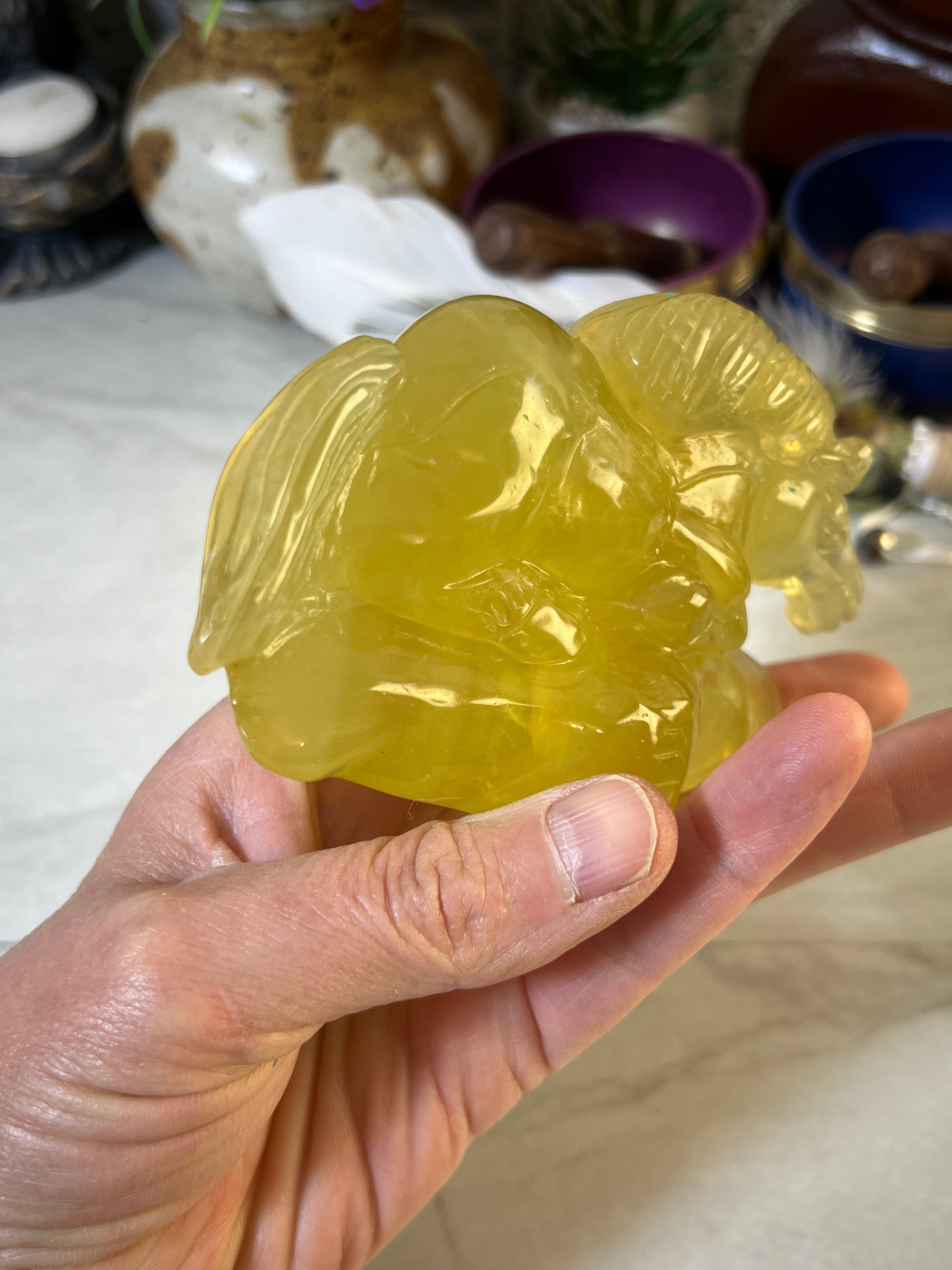 Lovely Citrine Horse Carving