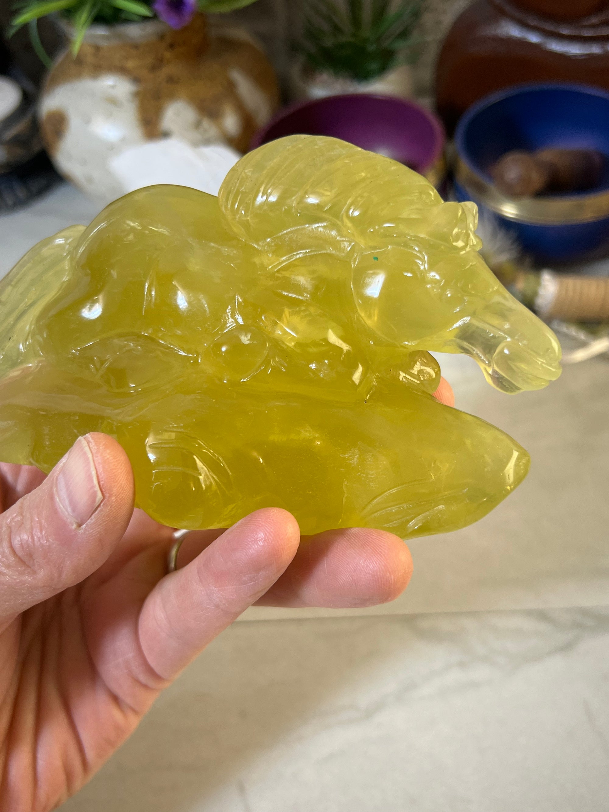 Lovely Citrine Horse Carving