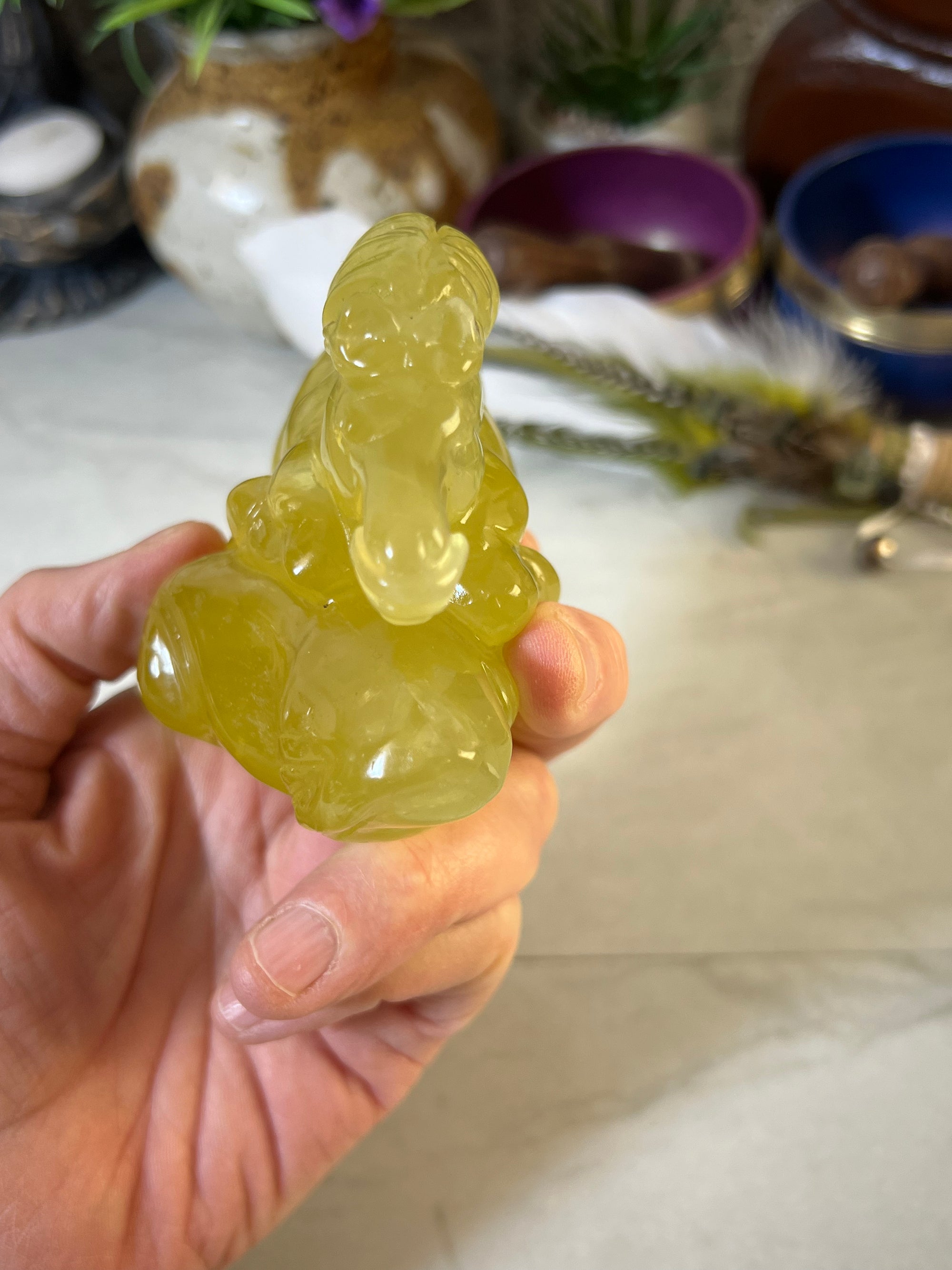 Lovely Citrine Horse Carving