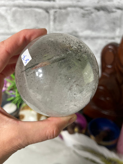 Clear Quartz Sphere with Phantom and specks of Garden