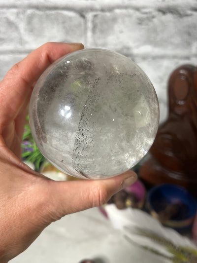 Clear Quartz Sphere with Phantom and specks of Garden