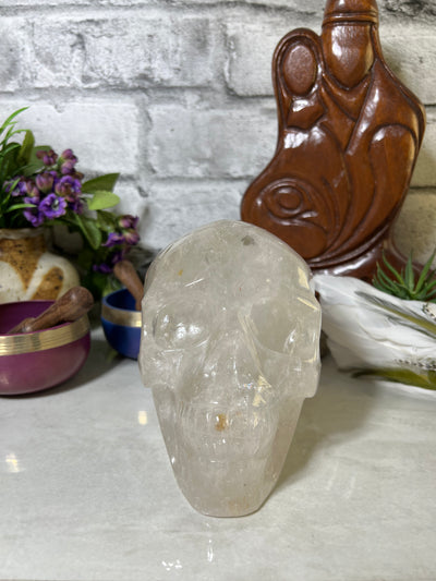 Massive 2.37 KG Clear Quartz Skull Carving