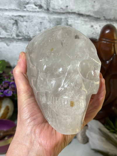 Massive 2.37 KG Clear Quartz Skull Carving