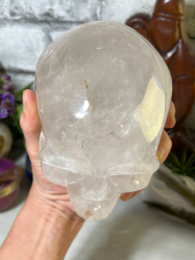 Massive 2.37 KG Clear Quartz Skull Carving