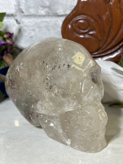 Huge 2.07 KG Clear Quartz Skull Carving