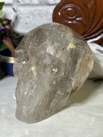 Huge 2.07 KG Clear Quartz Skull Carving