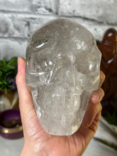 Huge 2.07 KG Clear Quartz Skull Carving