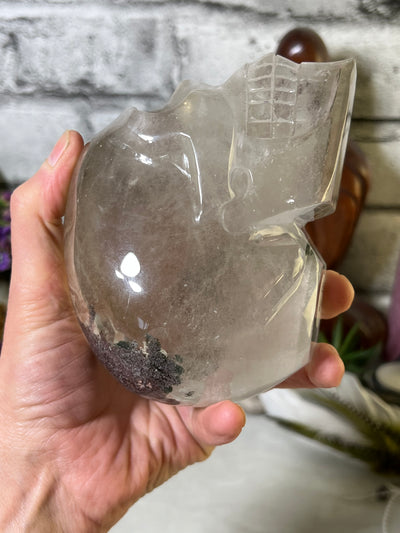 1.53 KG Garden Quartz Skull Carving