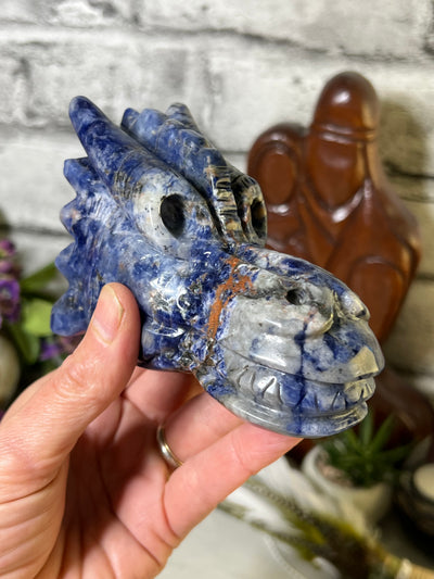 Sodalite Dragon Head Carving