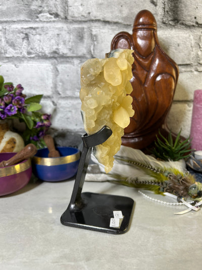 Calcite Cluster from Uruguay on metal stand