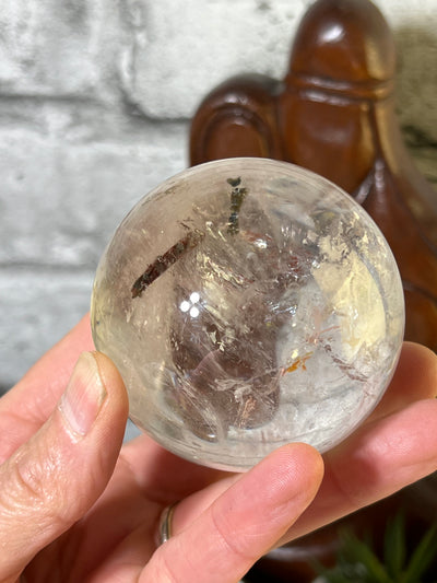 Beautiful Rutile Clear Quartz Sphere