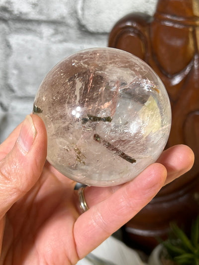 Beautiful Rutile Clear Quartz Sphere