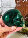 Malachite Silhouette Skull Carving