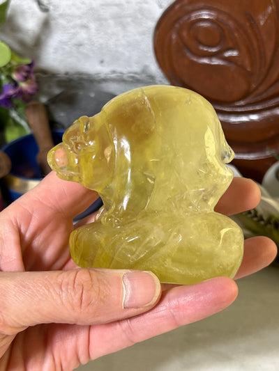 Citrine Bear Carving