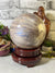 Gorgeous 4.7 KG Moonstone Sphere with wood base