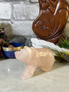 Cute Rose Quartz Bear Carving