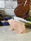 Cute Rose Quartz Bear Carving