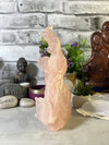 Lovely  Rose Quartz Rooster Carving