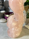 Lovely  Rose Quartz Rooster Carving