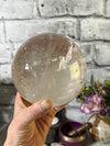 High Quality Clear Quartz Sphere with wood base