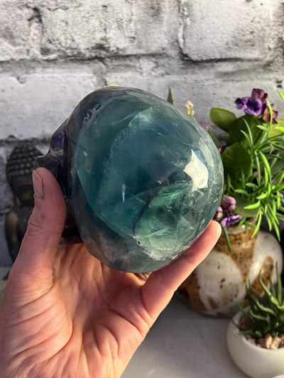 Gorgeous Flourite Skull Carving