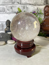 High Quality 2.41 KG Clear Quartz Sphere with wood base