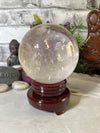 High Quality 2.41 KG Clear Quartz Sphere with wood base