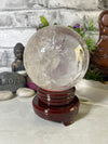 High Quality 2.41 KG Clear Quartz Sphere with wood base