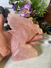 Gorgeous Rose Quartz Eagle Carving