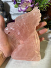 Gorgeous Rose Quartz Eagle Carving