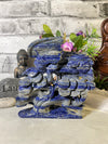 Beautiful Lapis Lazuli Bird on Flowering Tree Carving