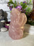 Beautifully Carved Cobra on rock Rose Quartz Carving