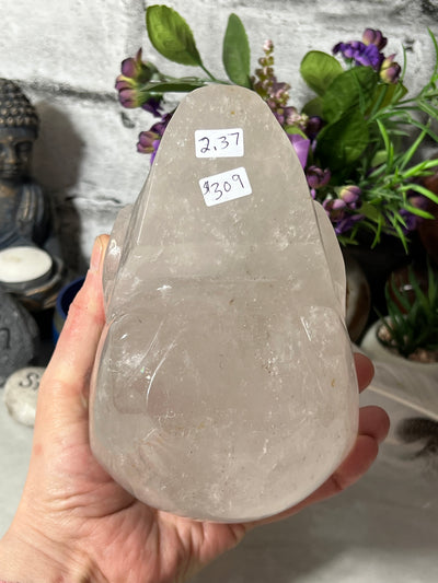 Massive 2.37 KG Clear Quartz Skull Carving