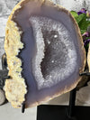 1.58 KG Amethyst Agate Geode Halves on stand