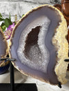 1.58 KG Amethyst Agate Geode Halves on stand