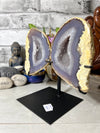 1.58 KG Amethyst Agate Geode Halves on stand