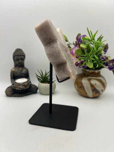 Beautiful Pink Amethyst Butterfly Carving in stand from Brazil