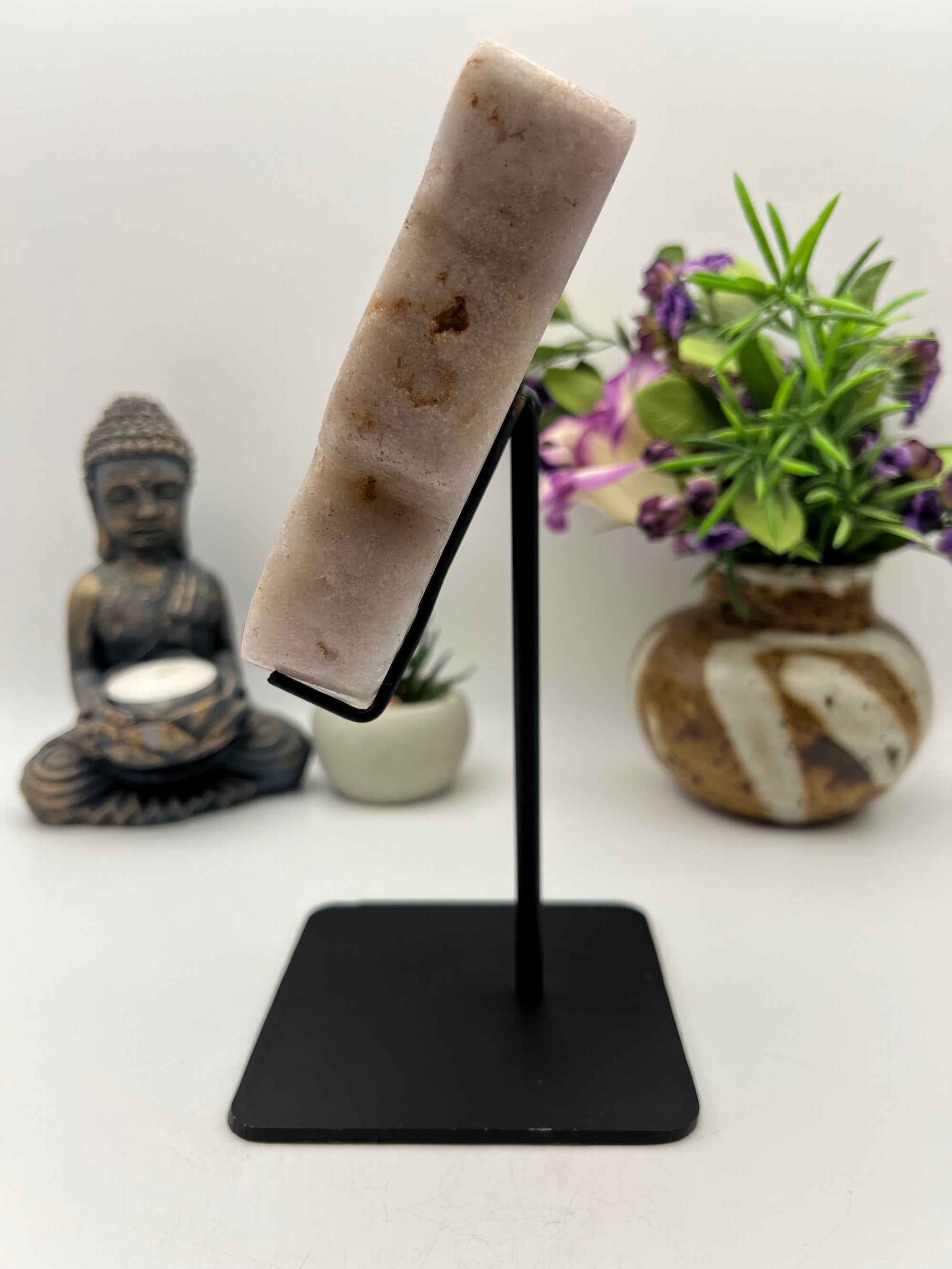 Beautiful Pink Amethyst Butterfly Carving in stand from Brazil