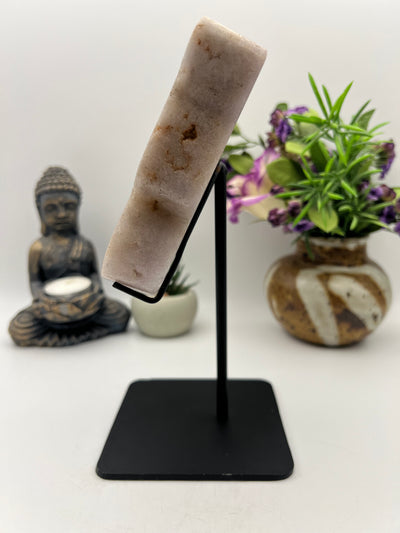 Beautiful Pink Amethyst Butterfly Carving in stand from Brazil